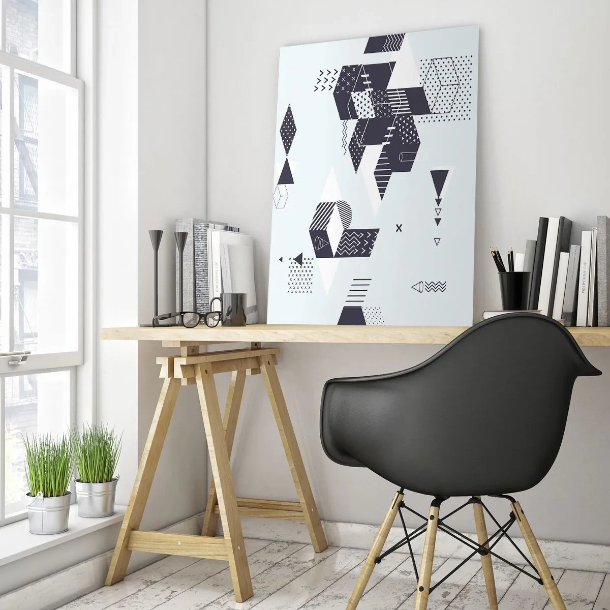Schilderen op glas - In de ziel van een wiskundige - 50x70 cm