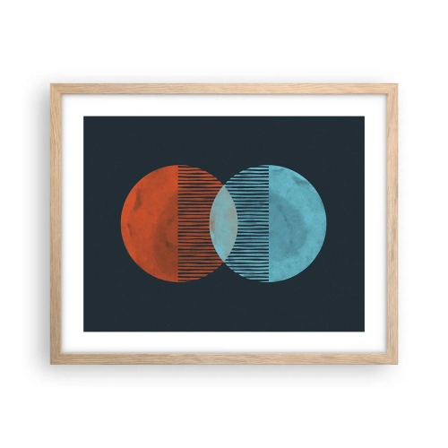Een poster in een licht eiken lijst - Astronomische fantasie - 50x40 cm