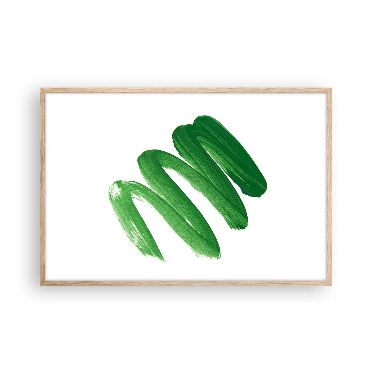 Een poster in een licht eiken lijst - Groene grap - 91x61 cm