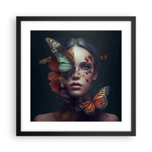 Poster in een zwarte lijst - Een prachtige metamorfose - 40x40 cm