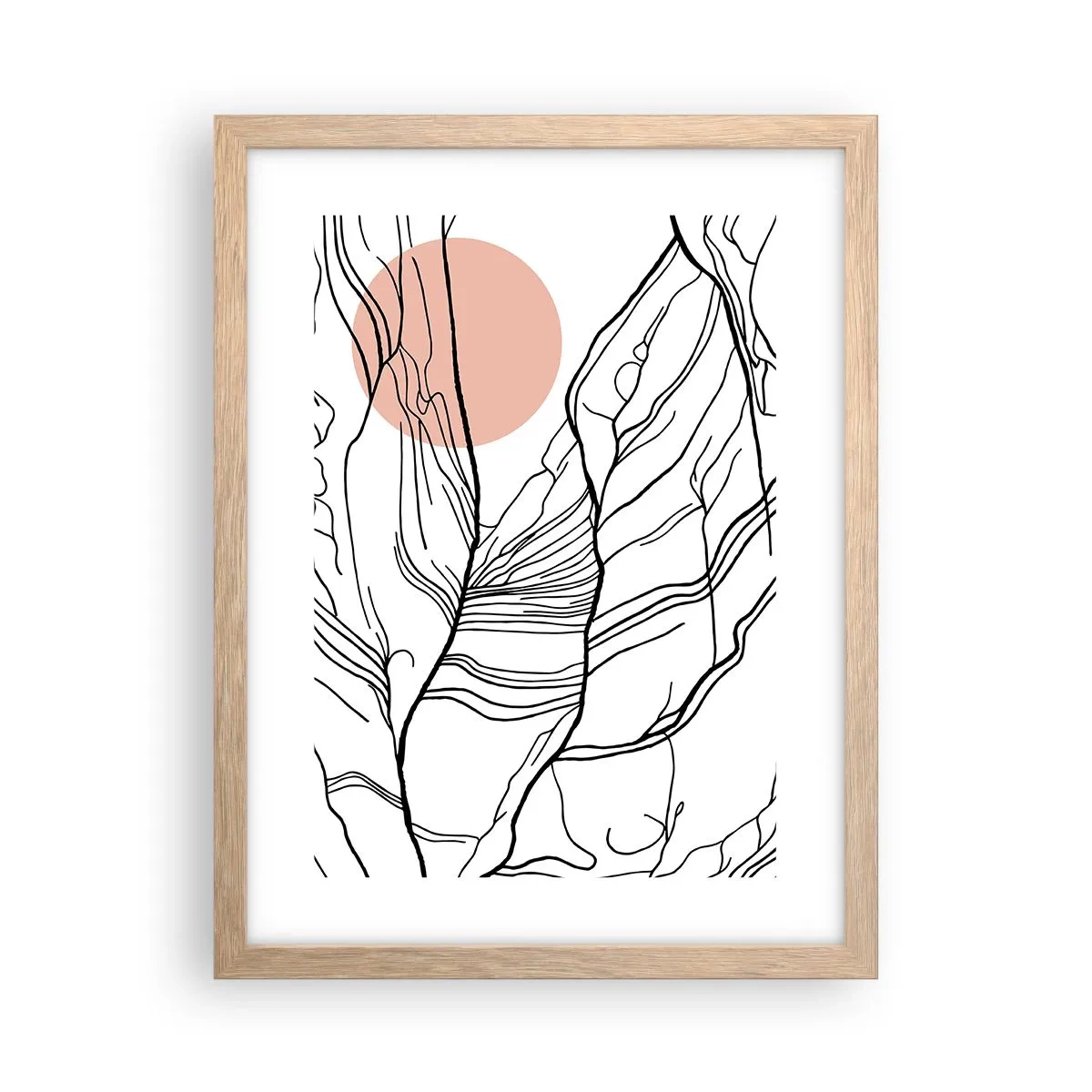 Een poster in een licht eiken lijst - In een web van twijgen - 30x40 cm