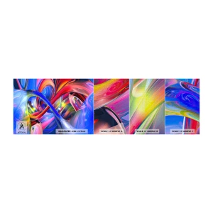 Fotobehang Monster Premium Canvas - Een dans van kleuren - Abstractie, 3D, Grafisch - 100x30 cm