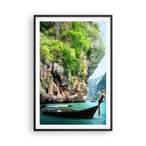 Poster in een zwarte lijst - Een uitnodiging voor een exotische reis - 61x91 cm