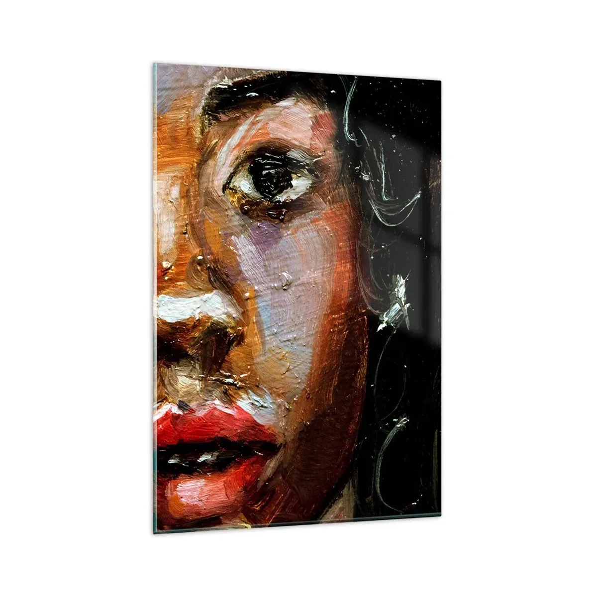 Schilderen op glas - Zwart en gloed - 80x120 cm
