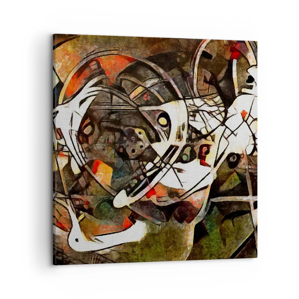 Schilderen op canvas - Hoor je het verkeer? - 50x50 cm