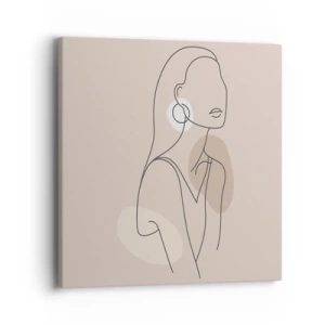 Schilderen op canvas - meisjesachtig icoon - 40x40 cm