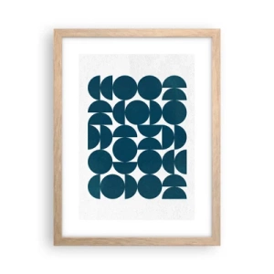 Een poster in een licht eiken lijst - Cirkels en halfcirkels - 30x40 cm