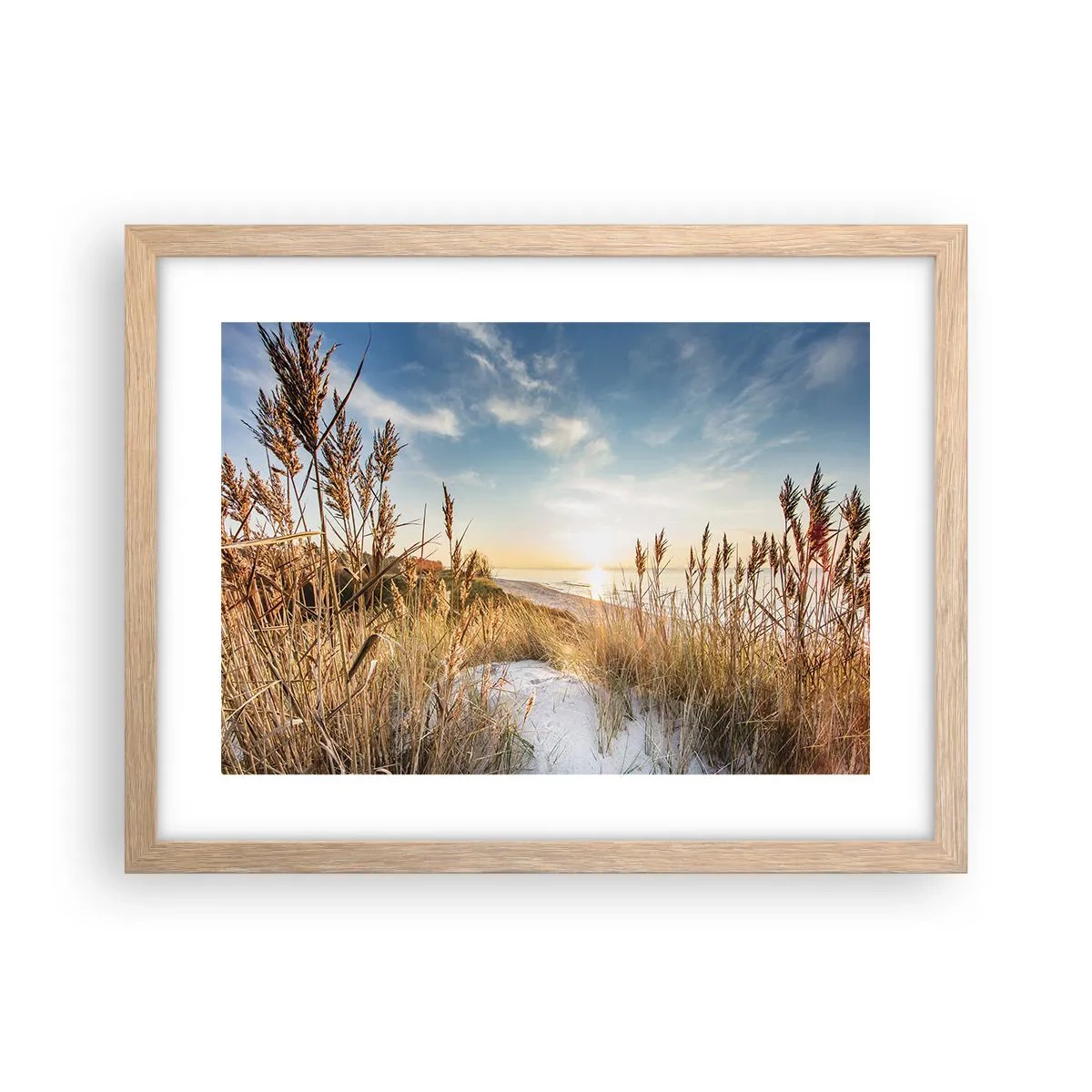 Een poster in een licht eiken lijst - Noord strand - 40x30 cm
