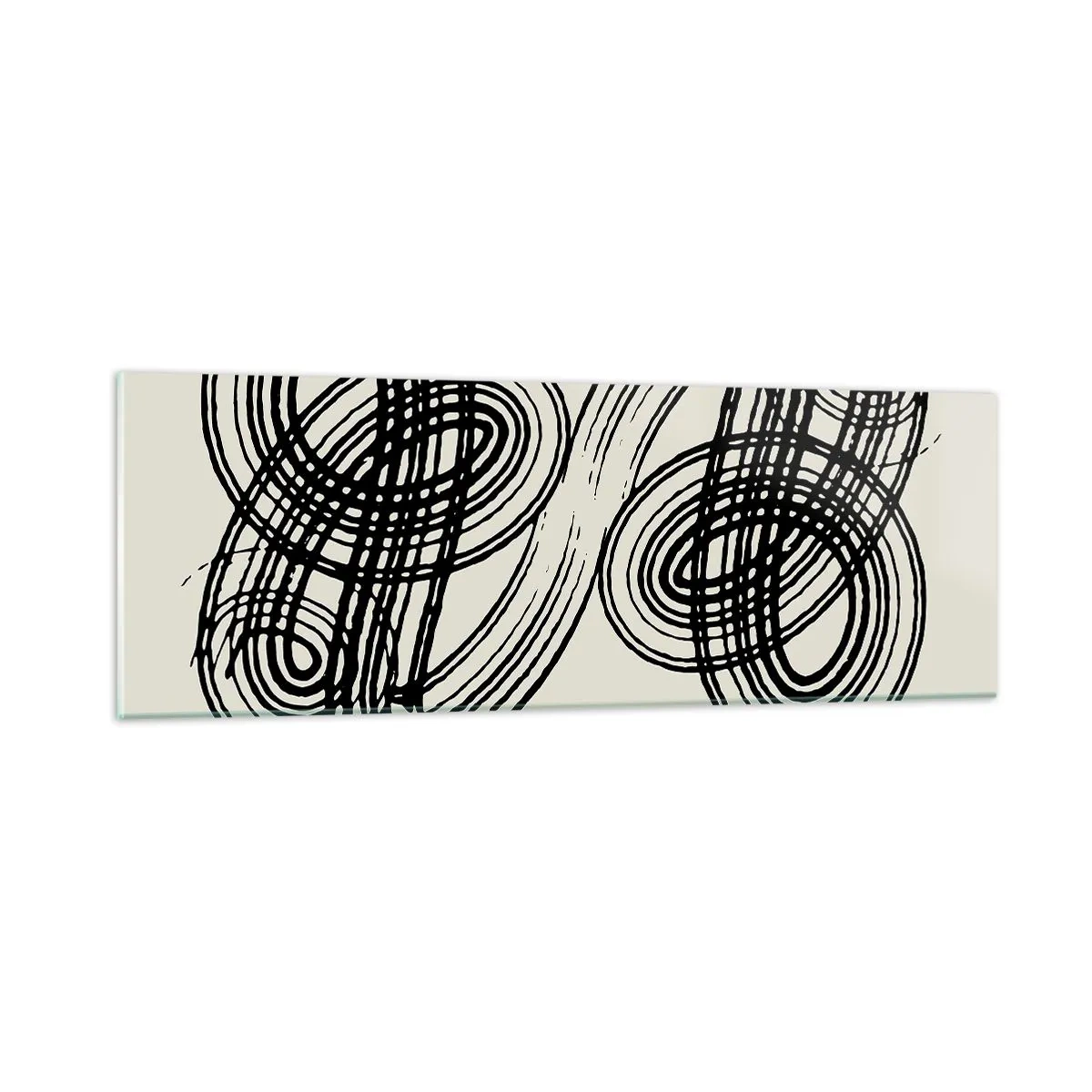 Schilderen op glas - Het kwam er spontaan uit - 90x30 cm