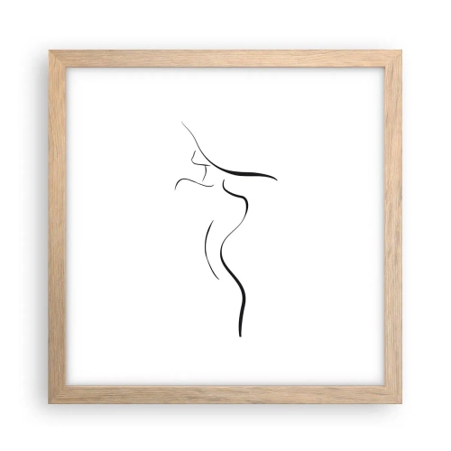 Een poster in een licht eiken lijst - Ongrijpbaar als een golf - 30x30 cm
