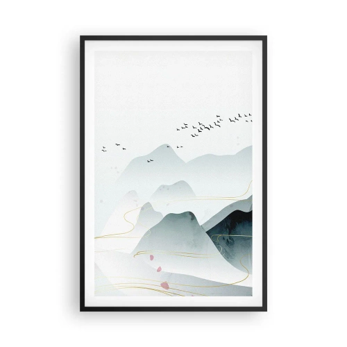 Poster in een zwarte lijst - Over de toppen - 61x91 cm