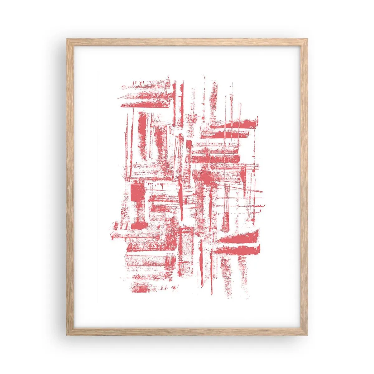 Een poster in een licht eiken lijst - De rode stad - 40x50 cm