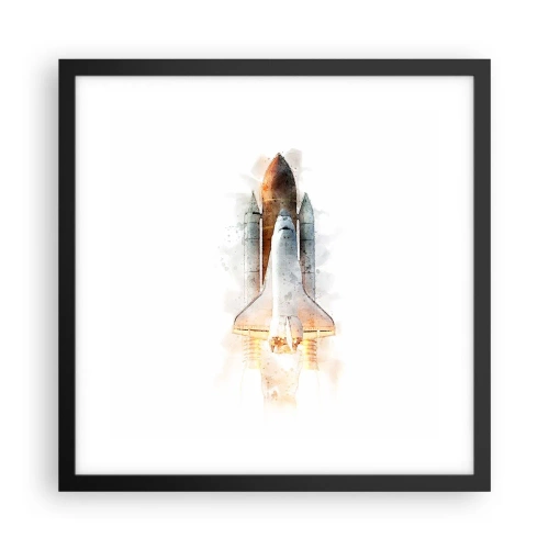 Poster in een zwarte lijst - Ontdekkingsreizigers, aan de slag - 40x40 cm