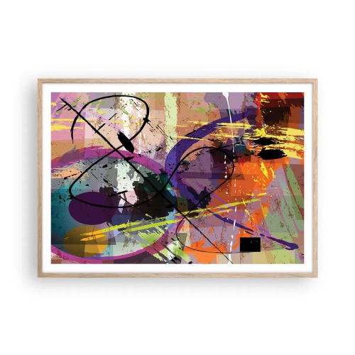 Een poster in een licht eiken lijst - Je kunt rechtdoor of rondom - 100x70 cm