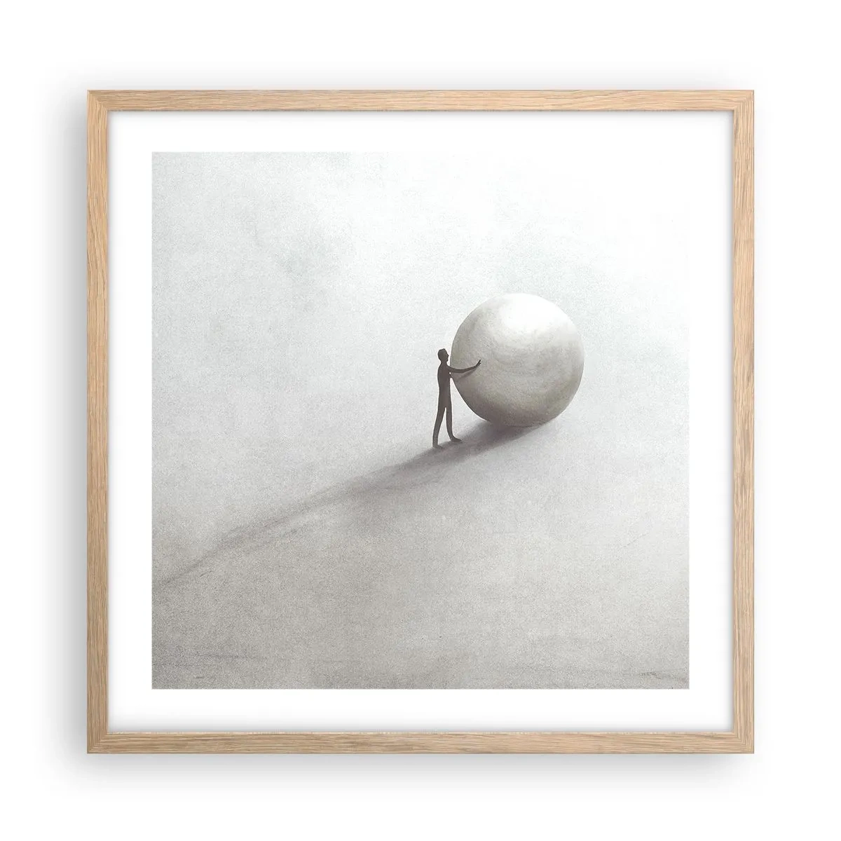 Een poster in een licht eiken lijst - Het spel van het leven - 50x50 cm