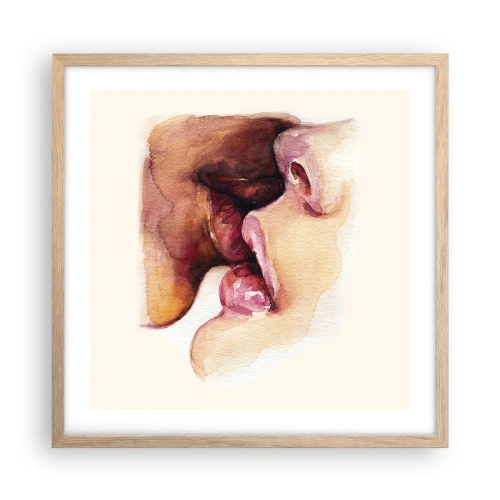 Een poster in een licht eiken lijst - Zoals dag en nacht, aarde en lucht - 50x50 cm