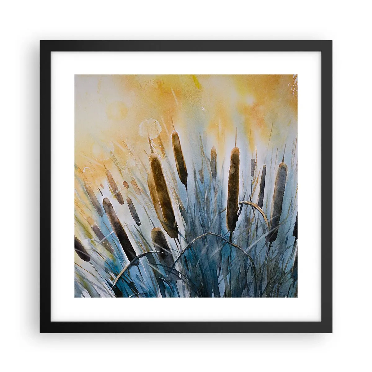 Poster in een zwarte lijst - De kou van het water, de hitte van de zon - 40x40 cm