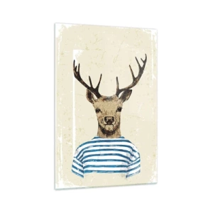 Schilderen op glas - Omdat ik van gestreepte t-shirts hou! - 70x100 cm