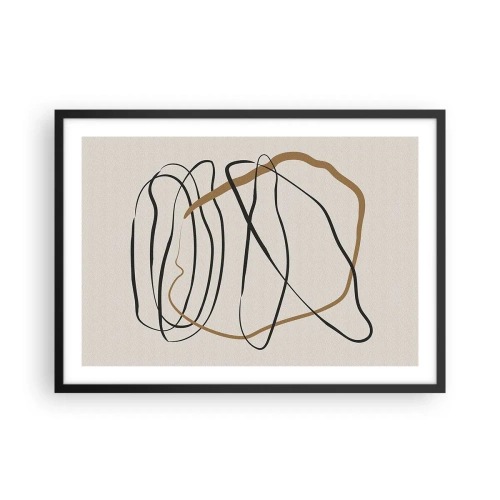 Poster in een zwarte lijst - Compositie – loopdans - 70x50 cm