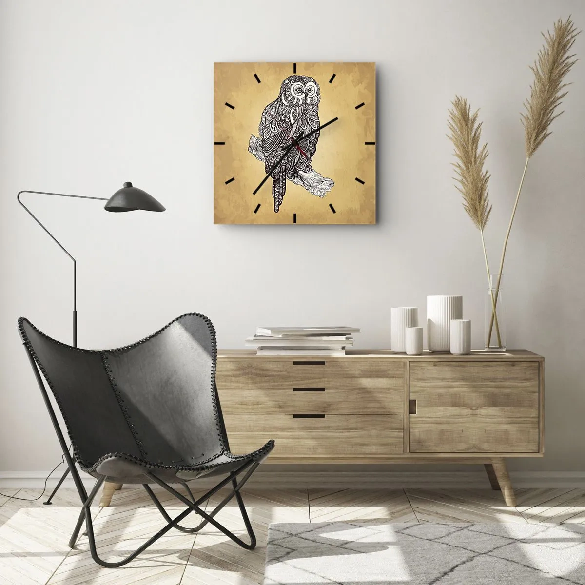 Wandklok - Klok - Ingewikkelde ornamenten van wijsheid - 30x30 cm