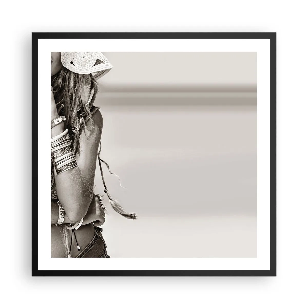 Poster in een zwarte lijst - Waarom een ​​meisje - 60x60 cm