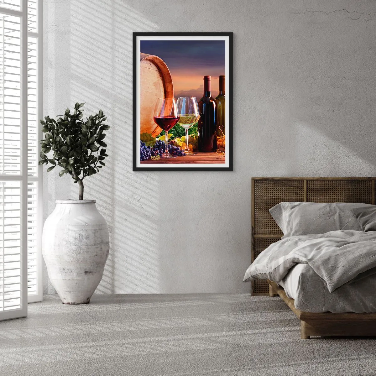 Poster in een zwarte lijst - Het leven smaakt hier - 61x91 cm