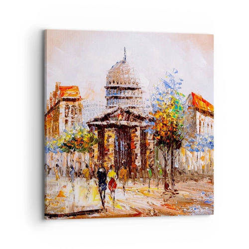 Schilderen op canvas - Parijs wandeling - 70x70 cm
