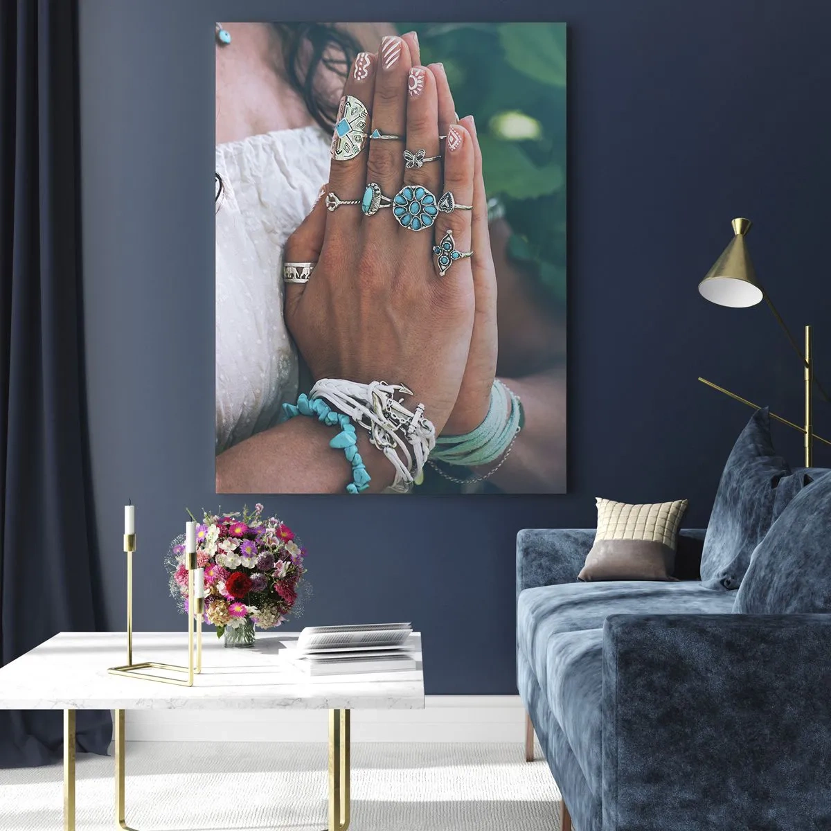 Schilderen op glas - Welkom in het centrum van het zijn - 70x100 cm