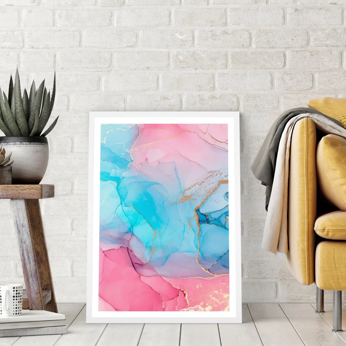 Poster in een witte lijst - Ontmoeting en interpenetratie - 61x91 cm