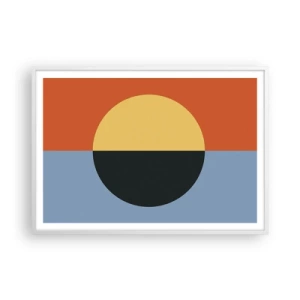 Poster in een witte lijst - Een compositie van warmte en koelte - 100x70 cm