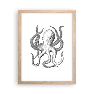 Een poster in een licht eiken lijst - Dansend met de golven - 30x40 cm