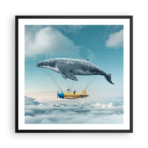 Poster in een zwarte lijst - Waarom niet? - 60x60 cm