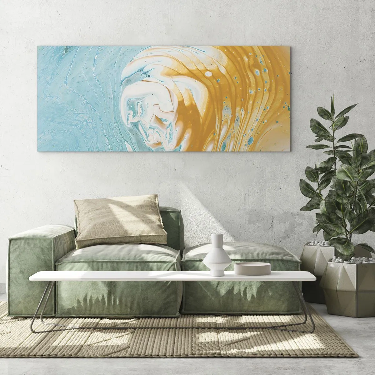 Schilderen op glas - Pastel werveling - 120x50 cm