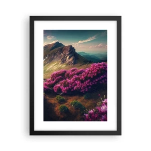 Poster in een zwarte lijst - Zomer in de bergen - 30x40 cm
