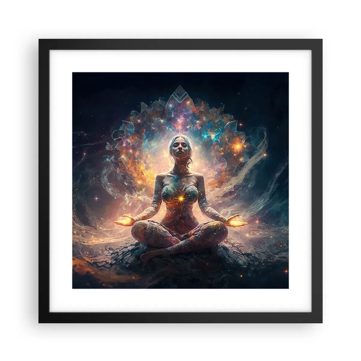 Poster in een zwarte lijst - Stroom van goede energie - 40x40 cm