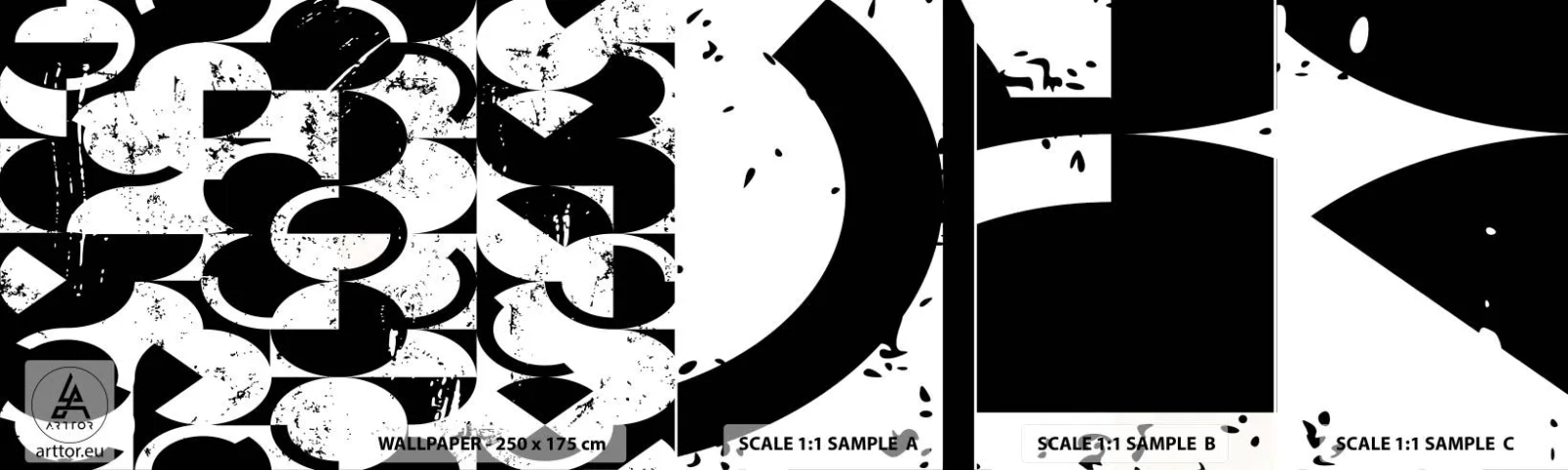 Fotobehang Staaltje Standard Eco - Wit is wit en zwart is zwart - Abstractie, Deel, Grafisch - 100x30 cm