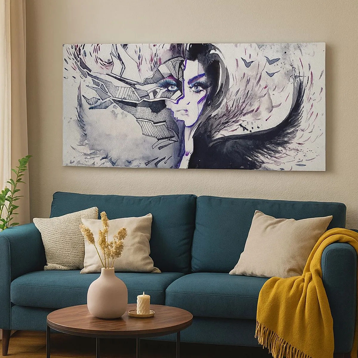 Schilderen op canvas - Demonisch en mooi - 100x40 cm