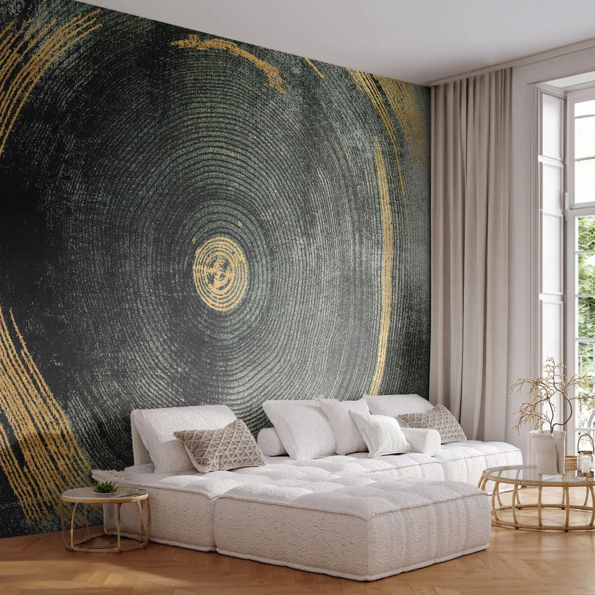 Fotobehang Premium Canvas - Veranderen en zijn - Donker, Hout, Art-deco - 250x175 cm
