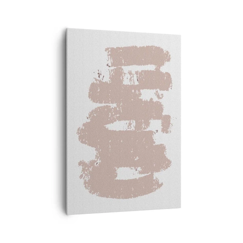 Schilderen op canvas - Abstractie in zachtroze - 70x100 cm