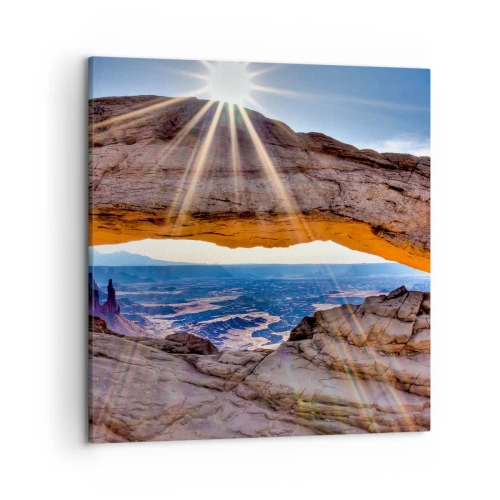 Schilderen op canvas - Door de rotspoort - 50x50 cm