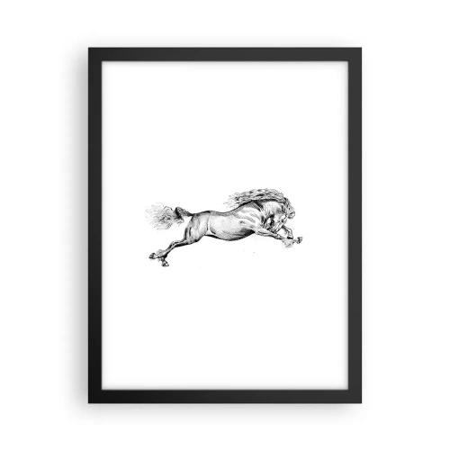 Poster in een zwarte lijst - Vastgehouden in galop - 30x40 cm