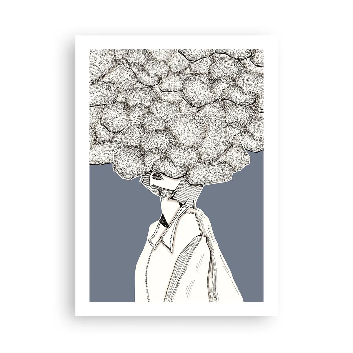 Poster - Met hoofd in de wolken - 50x70 cm