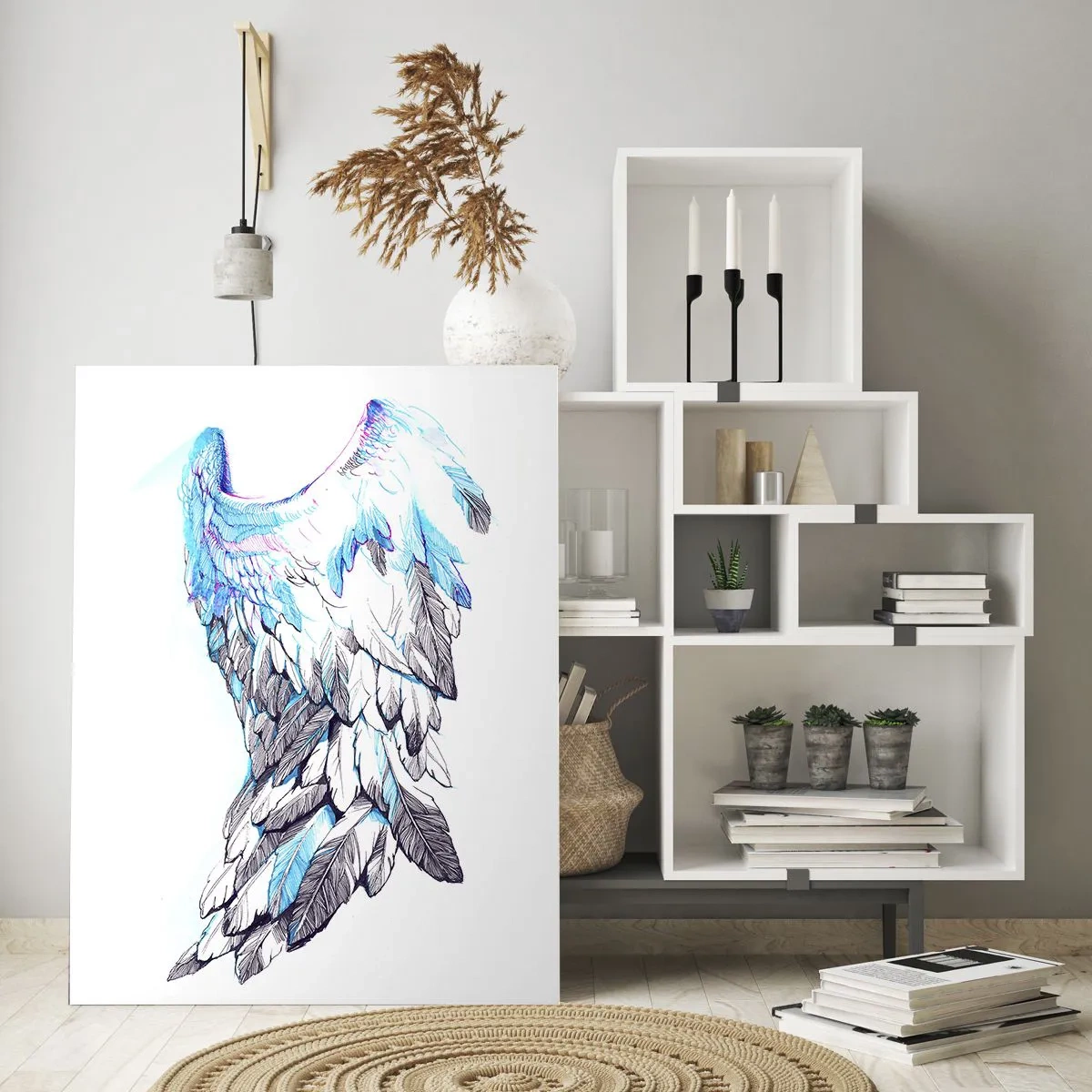 Schilderen op glas - Ik heb vleugels nodig - 80x120 cm