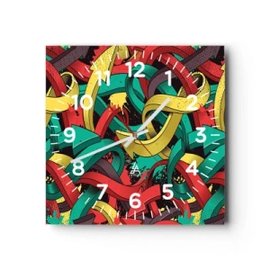 Wandklok - Klok - Welke weg naar het doel? - 30x30 cm