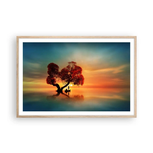 Een poster in een licht eiken lijst - Afstanders en de stilte van de wereldlozen - 91x61 cm