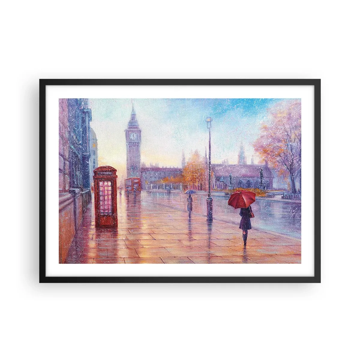Poster in een zwarte lijst - Herfstdag in Londen - 70x50 cm