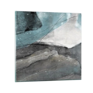 Schilderen op glas - Abstractie: rotsen en ijs - 30x30 cm