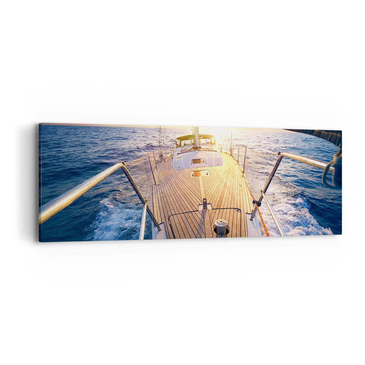 Schilderen op canvas - Lopend op de golven - 90x30 cm