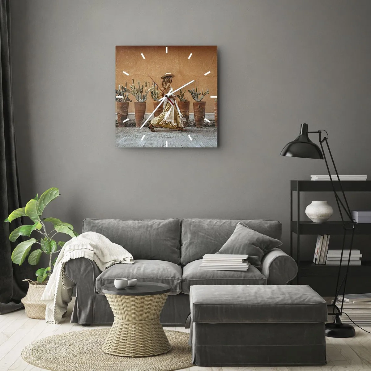 Wandklok - Klok - Hippie-stijl - 40x40 cm