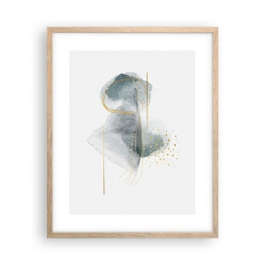 Een poster in een licht eiken lijst - Over de relatie tussen grijs en goud - 40x50 cm